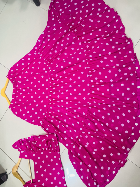 Fuchsia Georgette Skirt Set