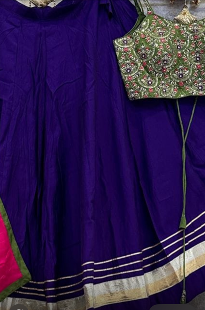 Purple Pari Roman Silk Lehenga Choli