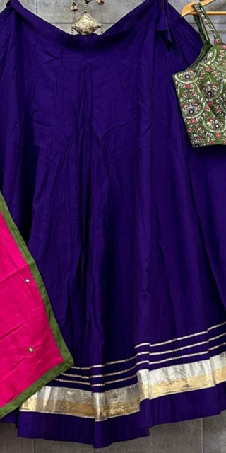 Purple Pari Roman Silk Lehenga Choli