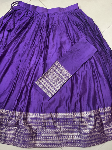 Chanderi Purple Tanuja Lehenga