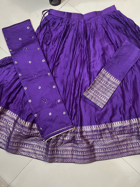 Chanderi Purple Tanuja Lehenga