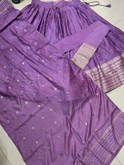 Chanderi Lavender Wedding Lehenga