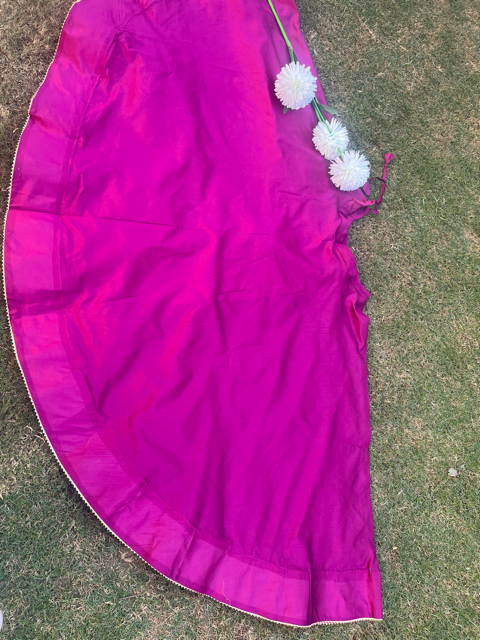 Flared Magenta Silk Skirt