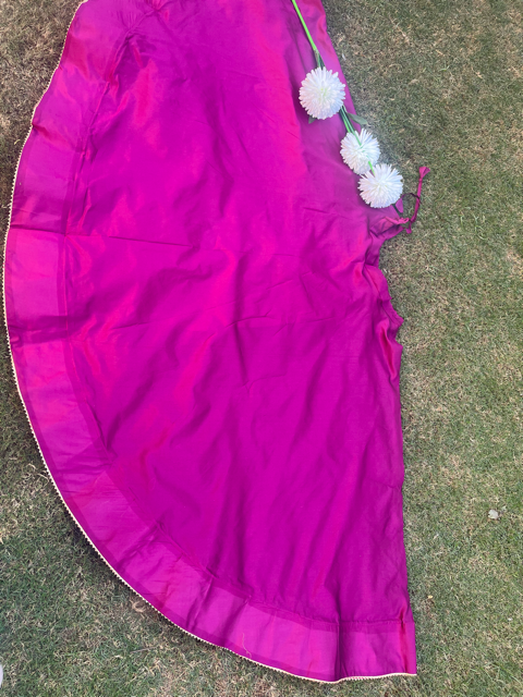 Magenta Sanvi Silk Skirt