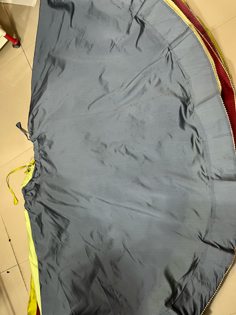 Flared Gray Silk Skirt
