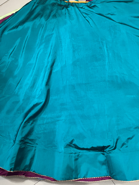 Turquoise Titli Silk Skirt