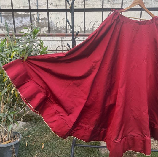 Maroon Mahi Silk Skirt