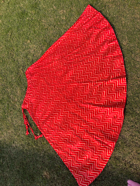 Red Mashru Silk Skirt