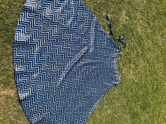 Blue Mashru Silk Skirt