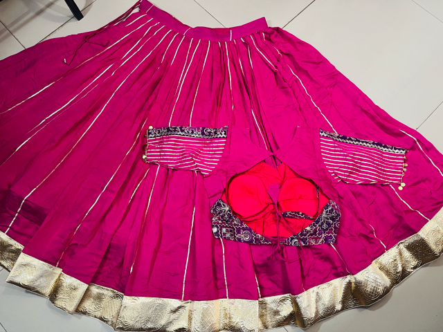 Chanderi Fuchsia Lehenga Choli