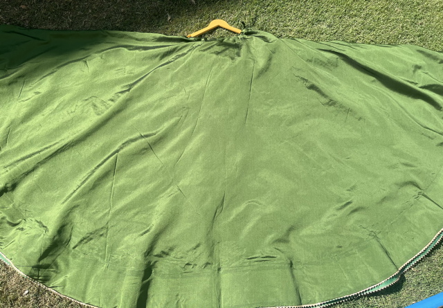 Flared Green Silk Skirt