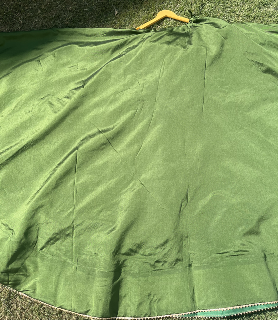 Flared Green Silk Skirt 