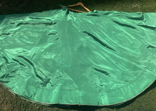 Flared Green Silk Skirt