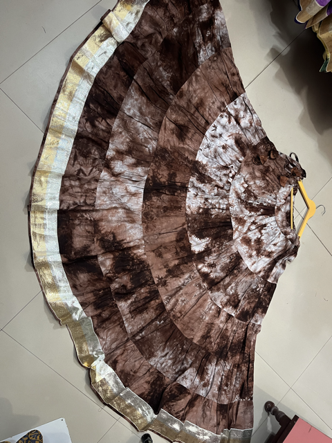 Tie Dye Flared Brown Skirt