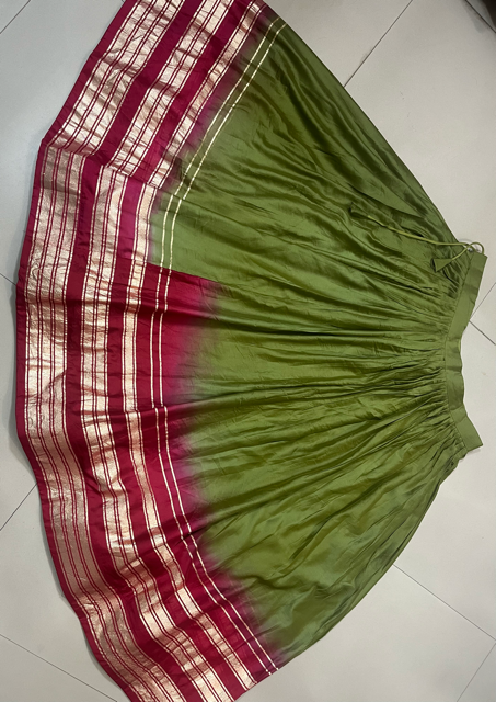 Chanderi Green Wedding Lehenga