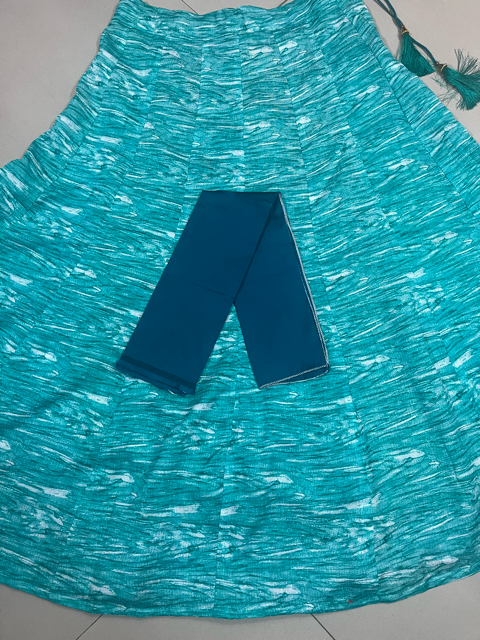 Bangalori Silk Turquoise Indian Skirt
