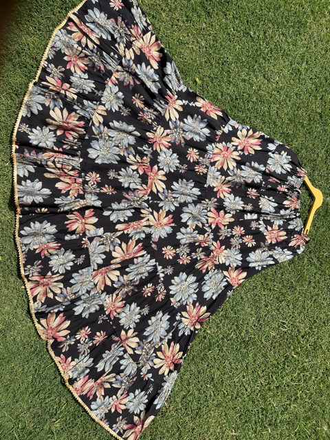 Tiered Black Muslin Skirt