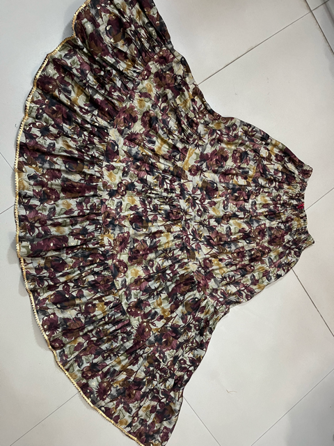 Tiered Multicolor Muslin Indian Skirt