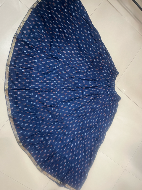 Jaipuri Cotton Navy Blue Skirt
