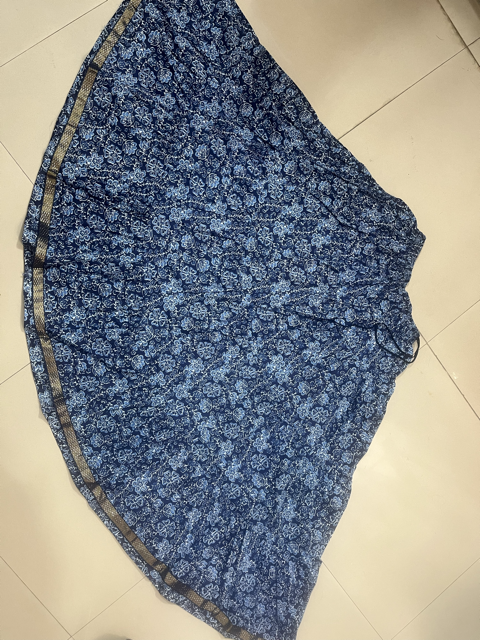 Jaipuri Cotton Navy Blue Skirt