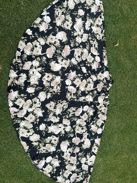Flared Black Crepe Indian Skirt