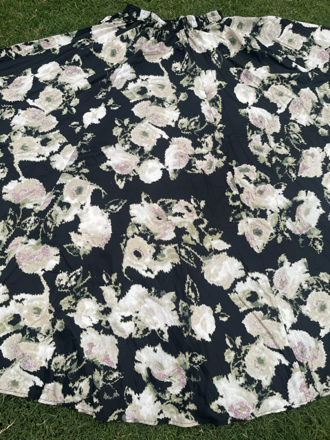 Flared Black Crepe Indian Skirt