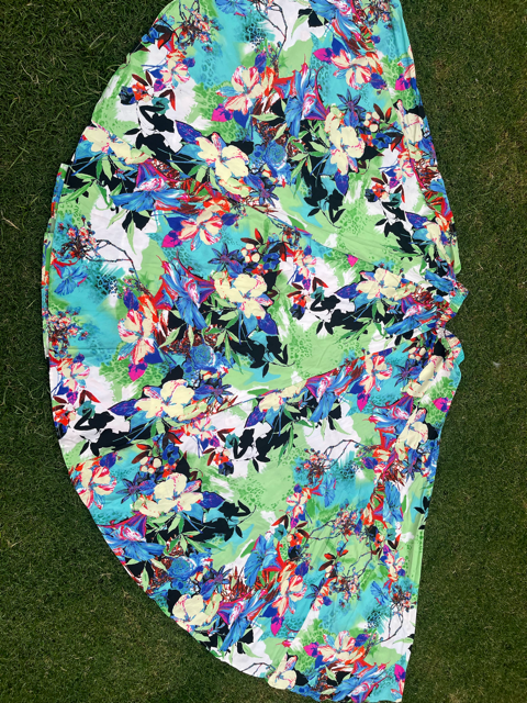 Flared Green Crepe Indian Skirt
