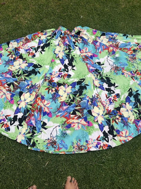 Flared Green Crepe Indian Skirt