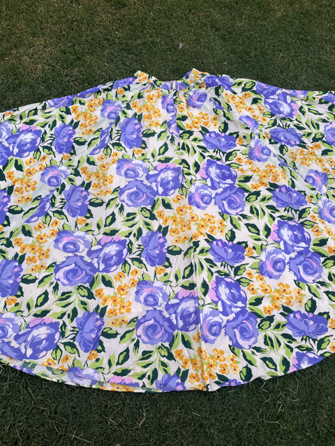 Flared Purple Crepe Indian Skirt