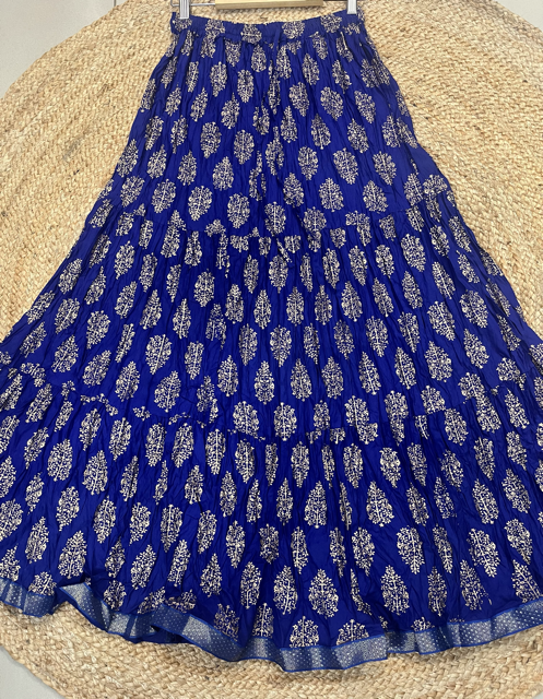 Jaipuri Navy Blue Indian Skirt