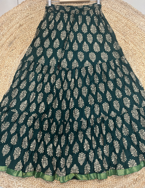 Jaipuri Green Indian Skirt
