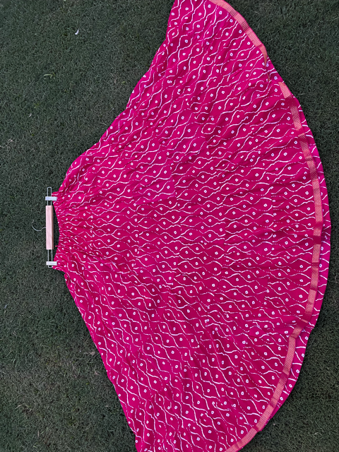 Tiered Cotton Fuchsia Indian Skirt