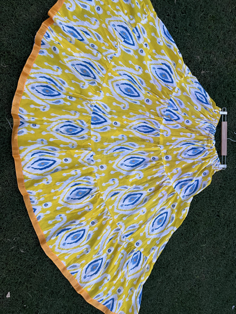 Tiered Cotton Yellow Indian Skirt