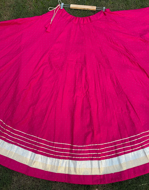 Flared Fuchsia Rayon Garba Skirt