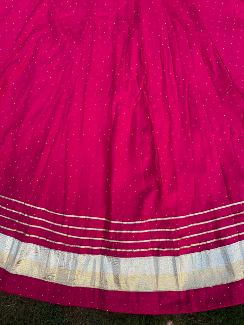 Flared Fuchsia Rayon Garba Skirt