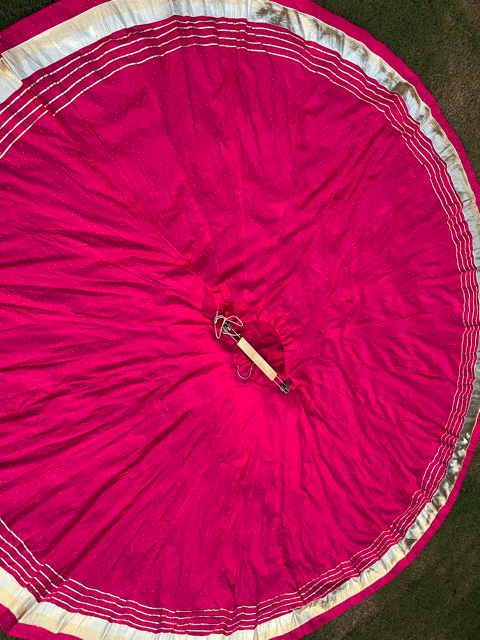 Flared Fuchsia Rayon Garba Skirt