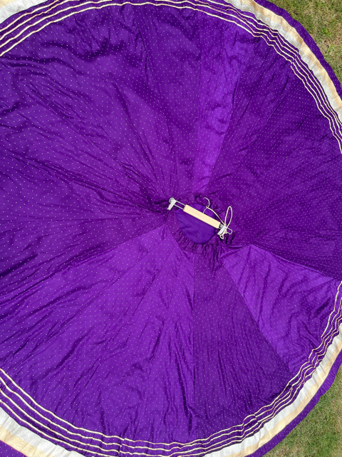 Flared Purple Rayon Indian Skirt