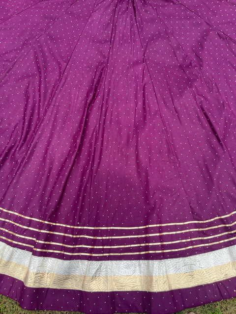 Flared Wine Rayon Garba Skirt