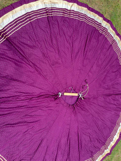 Flared Wine Rayon Garba Skirt