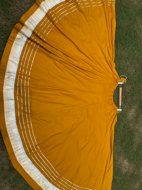 Flared Yellow Rayon Indian Skirt 