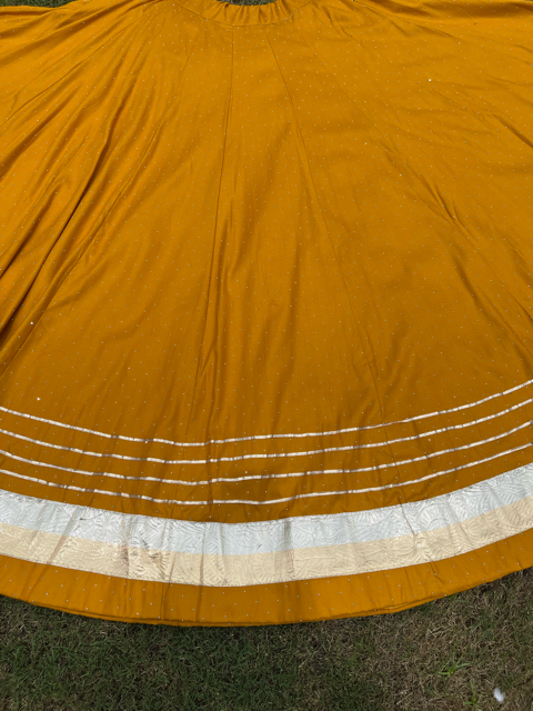 Flared Yellow Rayon Indian Skirt