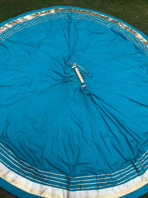 Flared Blue Rayon Indian Skirt
