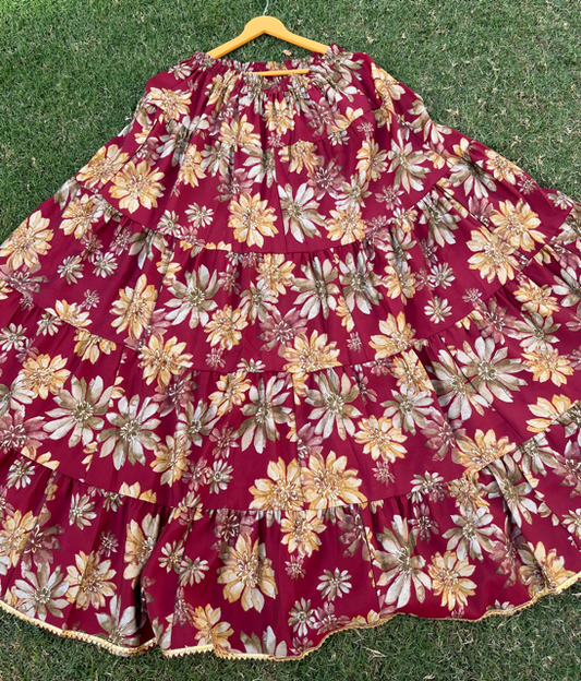 Maroon Mansi Skirt