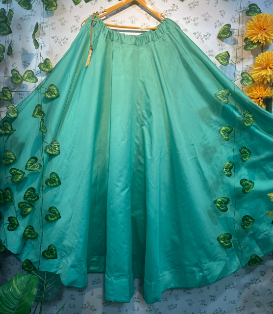 Green Silky Skirt