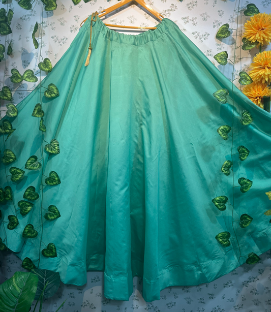 Green Silky Skirt