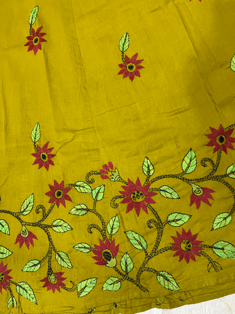 Kantha Yellow Yuvi  Kantha Wrap