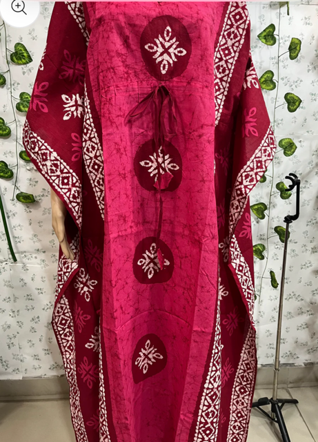 Block Print Red Zenny Kaftan