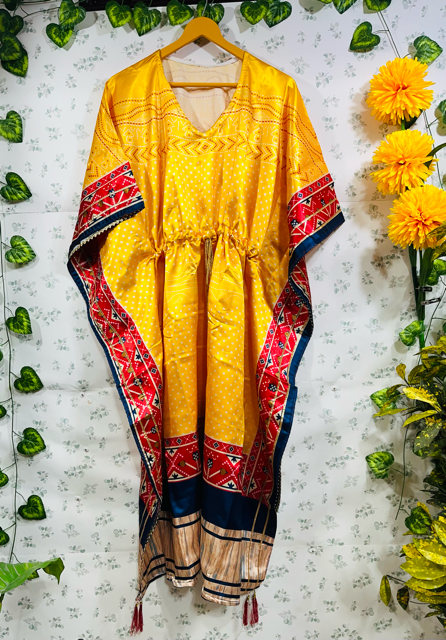 Yellow Satin Kaftan