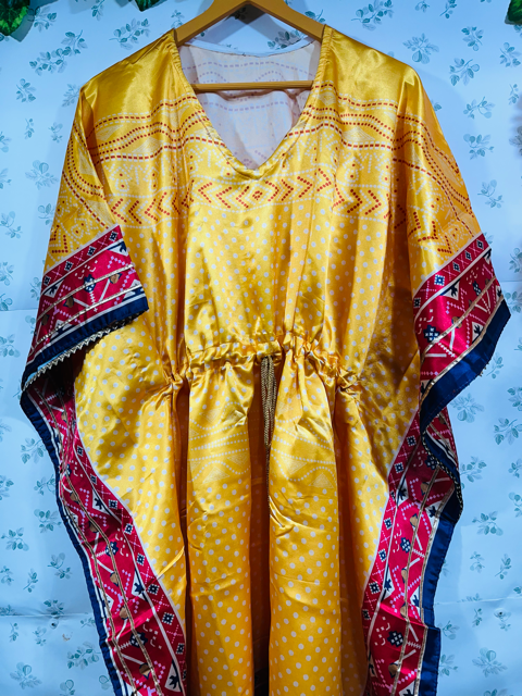 Yellow Satin Kaftan