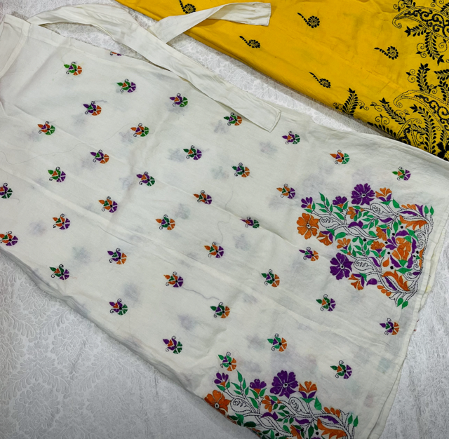 Kantha White Ganga Skirt